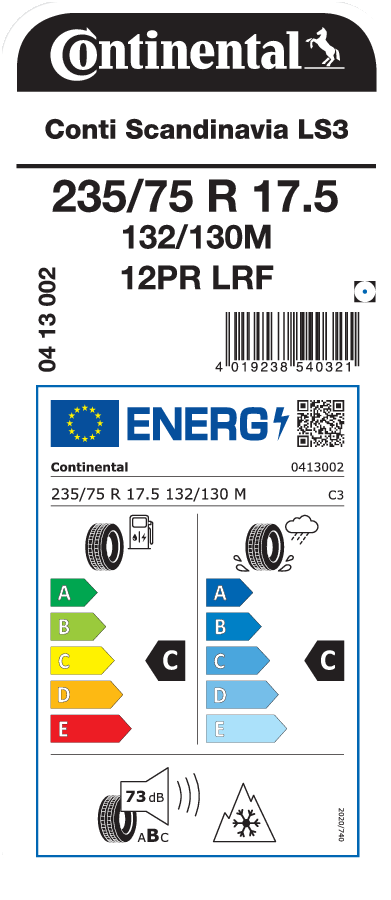 235/75R17.5 CONTINENTAL CONTI SCANDINAVIA LS3 EU LRF 12PR M+S 235/75R17.5 CONTINENTAL CONTI SCANDINAVIA LS3 EU LRF 12PR M+S