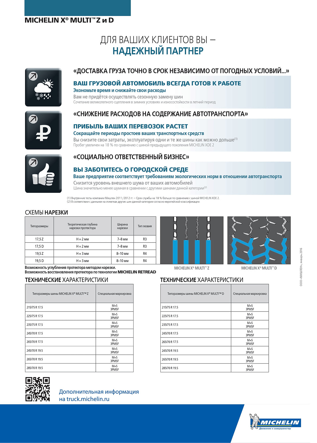 Michelin X Multi D 245/70 R19.5 TL