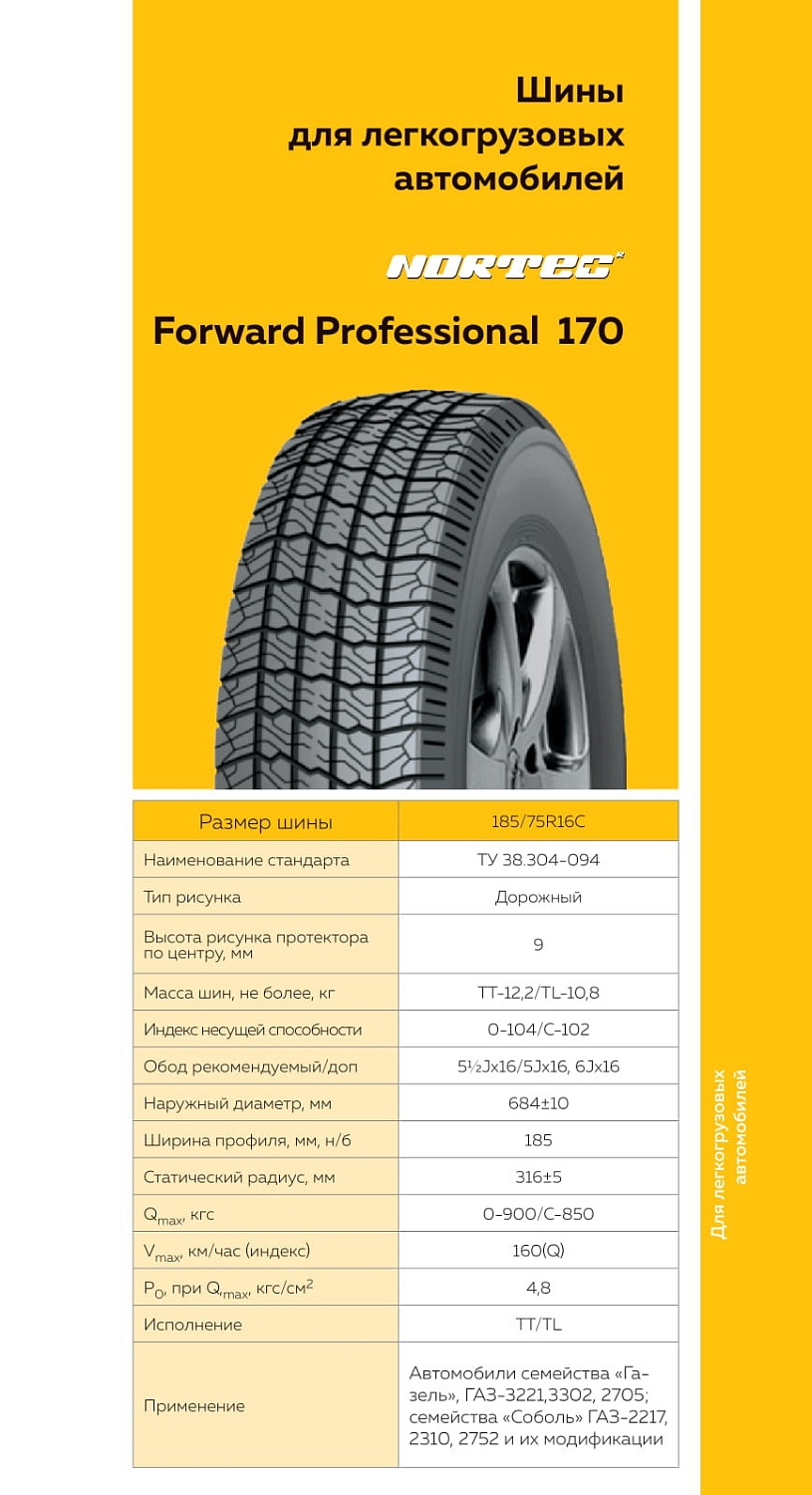 Шина FORWARD PROFESSIONAL 170 185/75 R16C 104/102Q