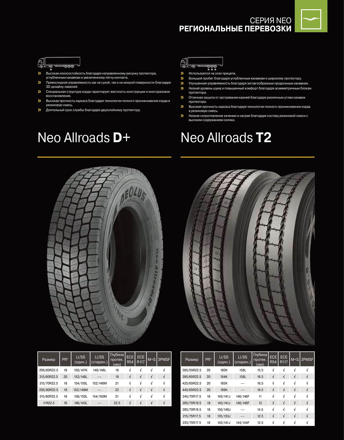 Aeolus NeoAllroadsD+ 315/70R22.5-18TL